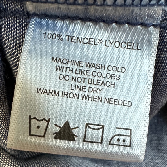 Foxcroft Nikki Chambray Above-the-Knee Dress | Easy Care | Size 14 - Picture 8 of 8